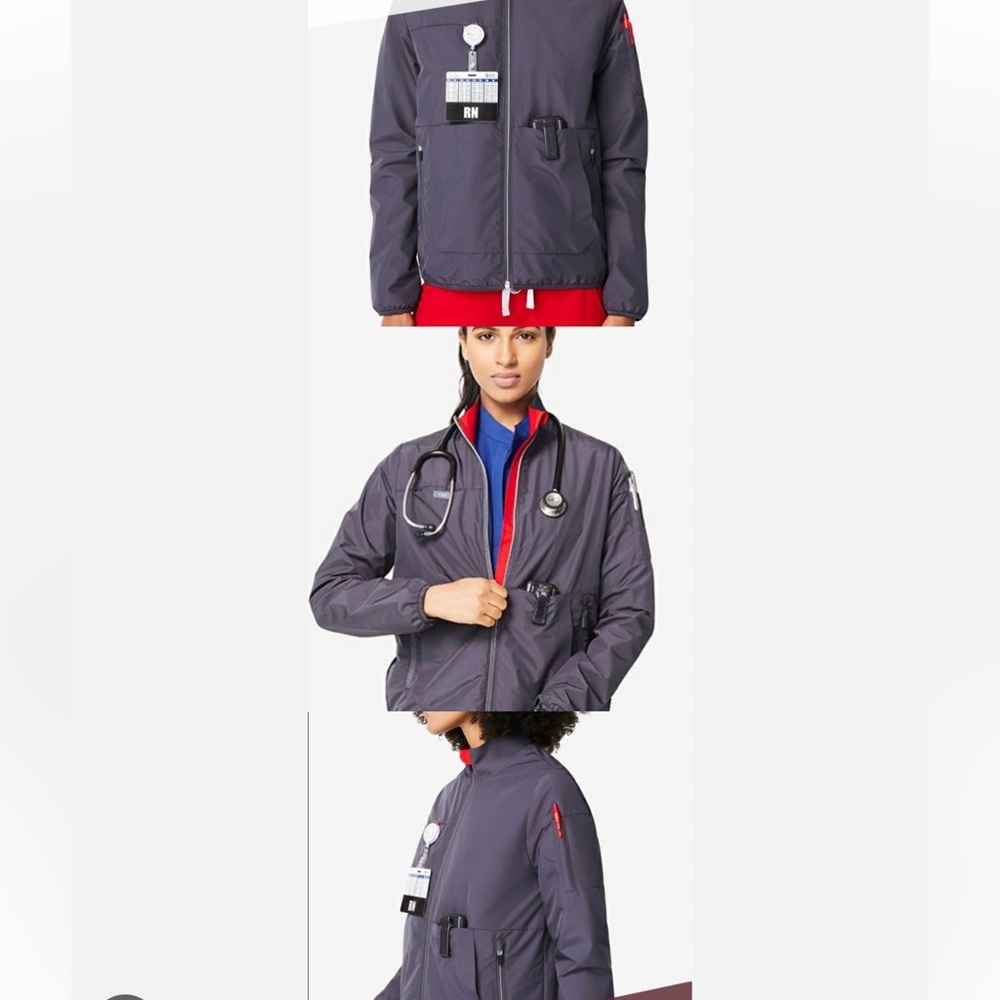 Figs charcoal warm up jacket